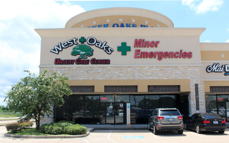 Entrance of WestOaks Urgent Care Center HighWay 6 Location